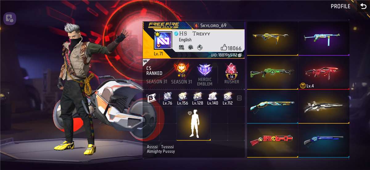Game account sale Free Fire